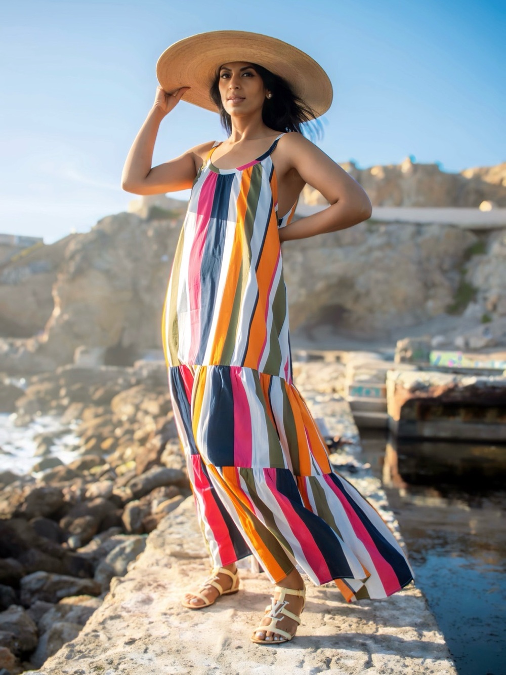 Multicolor Striped Maxi Dress - Sleeveless Summer Dress
